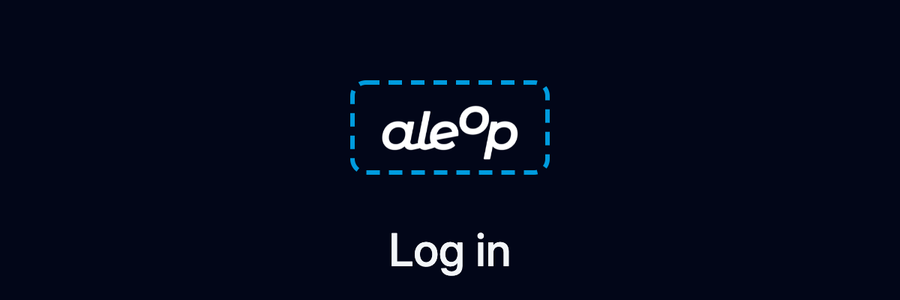 Top of a Loksi vault sign-in page in the dark theme: the company logo, framed, is centred above the Log in title